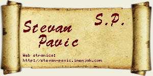Stevan Pavić vizit kartica